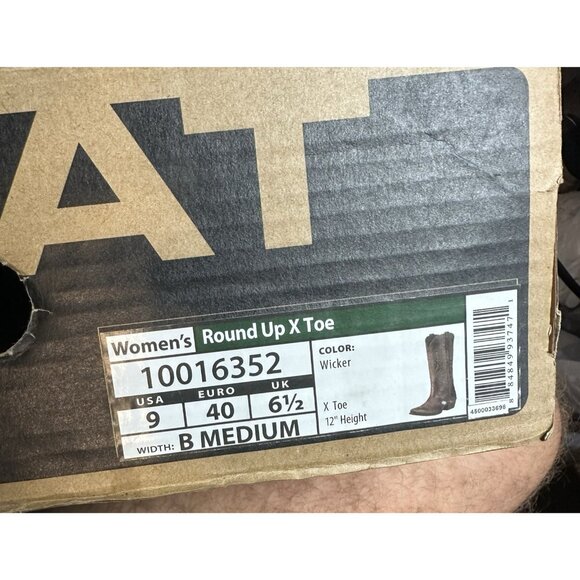 Ariat Women’s Round Up X Toe Western Cowboy Boots Size 9B Wicker Brown 10016352 - Picture 10 of 11